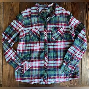 NATURAL REFLECTIONS • flannel long sleeve button down shirt fall women’s medium